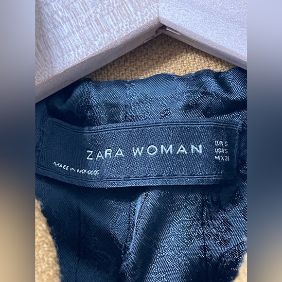 Zara Wool Mid-Length Mustard Orange Peacoat Size Small - Picture 8 of 9